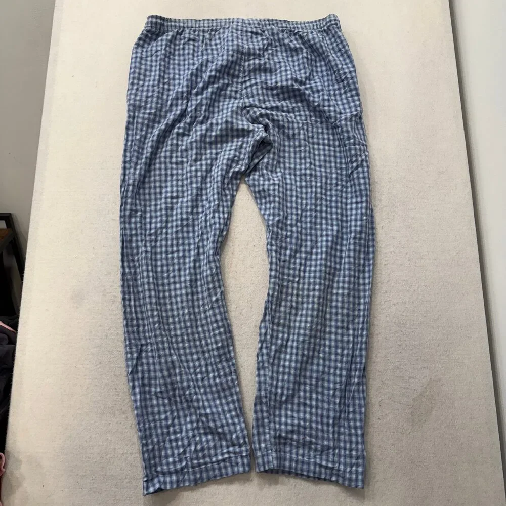 Polo Ralph Lauren Men's White Gingham Plaid Cotton Pajama Pant Sleepwear Size M